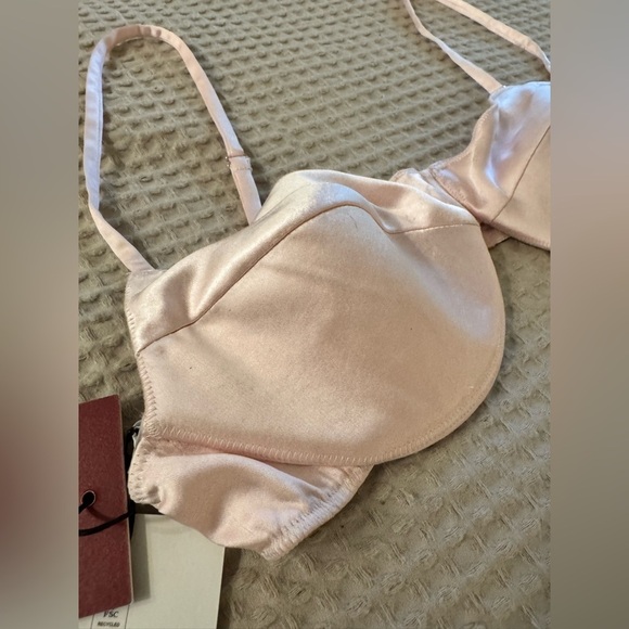NEW Reformation Antonia Bra Padded Satin Pink Ibiza Collection Size 6 NWT - Picture 8 of 11